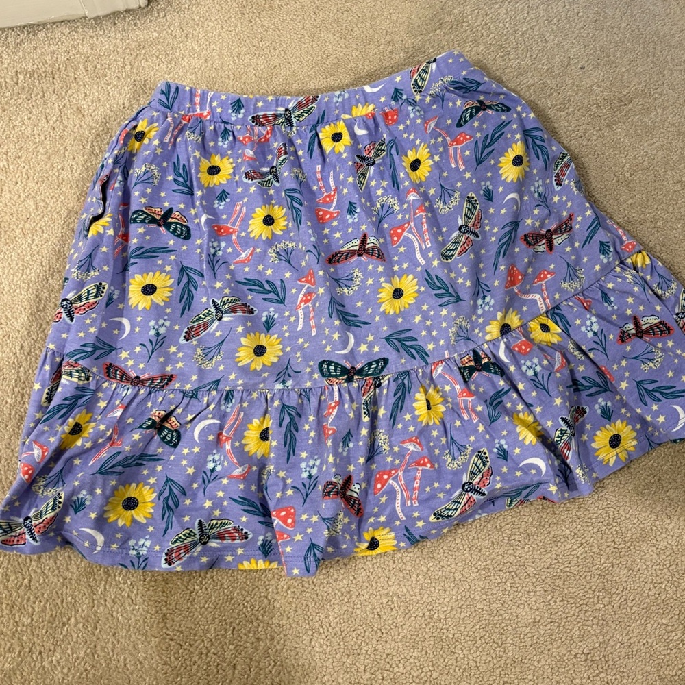 Lands' End Purple Floral and Butterfly Skort